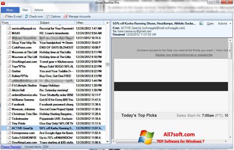 Ekrānuzņēmums Gmail Notifier Windows 7