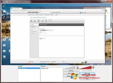 Ekrānuzņēmums Open Broadcaster Software Windows 7