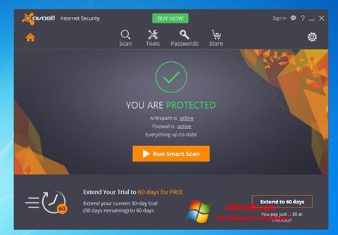 Ekrānuzņēmums Avast Internet Security Windows 7