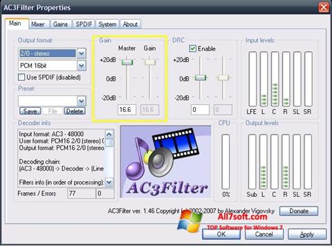 Ekrānuzņēmums AC3Filter Windows 7