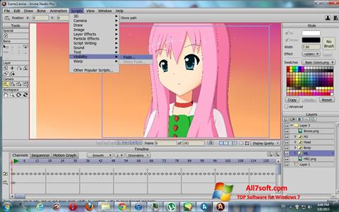 Ekrānuzņēmums Anime Studio Windows 7