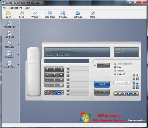Ekrānuzņēmums VentaFax Windows 7