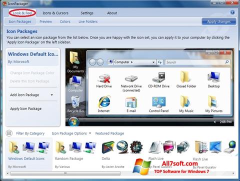 Ekrānuzņēmums IconPackager Windows 7