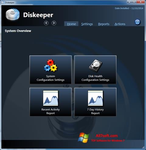 Ekrānuzņēmums Diskeeper Windows 7