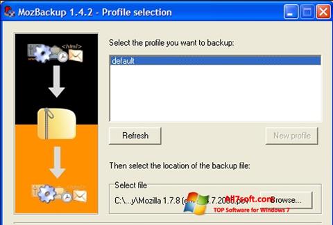 Ekrānuzņēmums MozBackup Windows 7