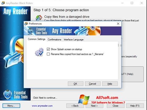Ekrānuzņēmums AnyReader Windows 7