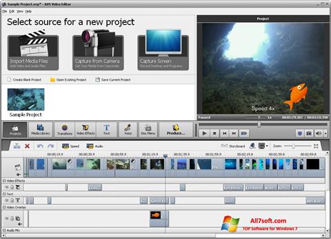 Ekrānuzņēmums AVS Video Editor Windows 7