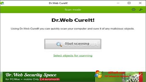 Ekrānuzņēmums Dr.Web CureIt Windows 7