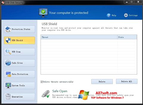 Ekrānuzņēmums USB Disk Security Windows 7
