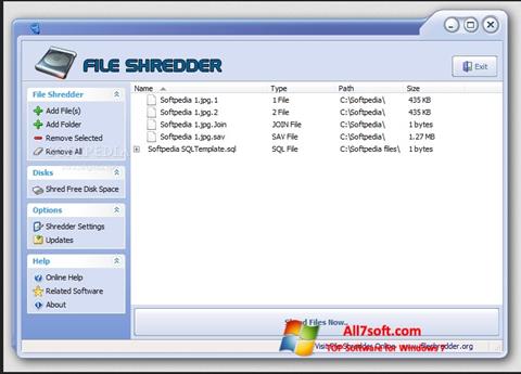 Ekrānuzņēmums File Shredder Windows 7