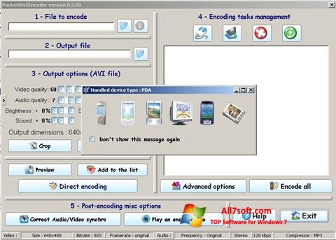 Ekrānuzņēmums PocketDivXEncoder Windows 7