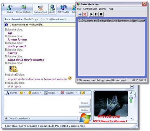 Ekrānuzņēmums Fake Webcam Windows 7