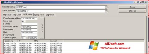 Ekrānuzņēmums Tftpd32 Windows 7