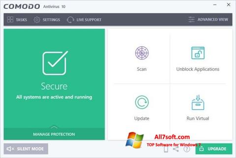 Ekrānuzņēmums Comodo Antivirus Windows 7