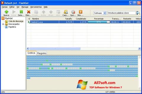 Ekrānuzņēmums FlashGet Windows 7